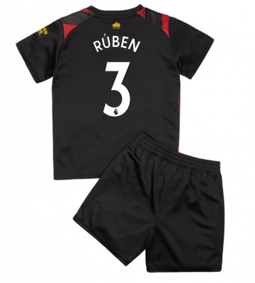 Manchester City Ruben Dias #3 babykläder Bortatröja barn 2022-23 Korta ärmar (+ Korta byxor)
